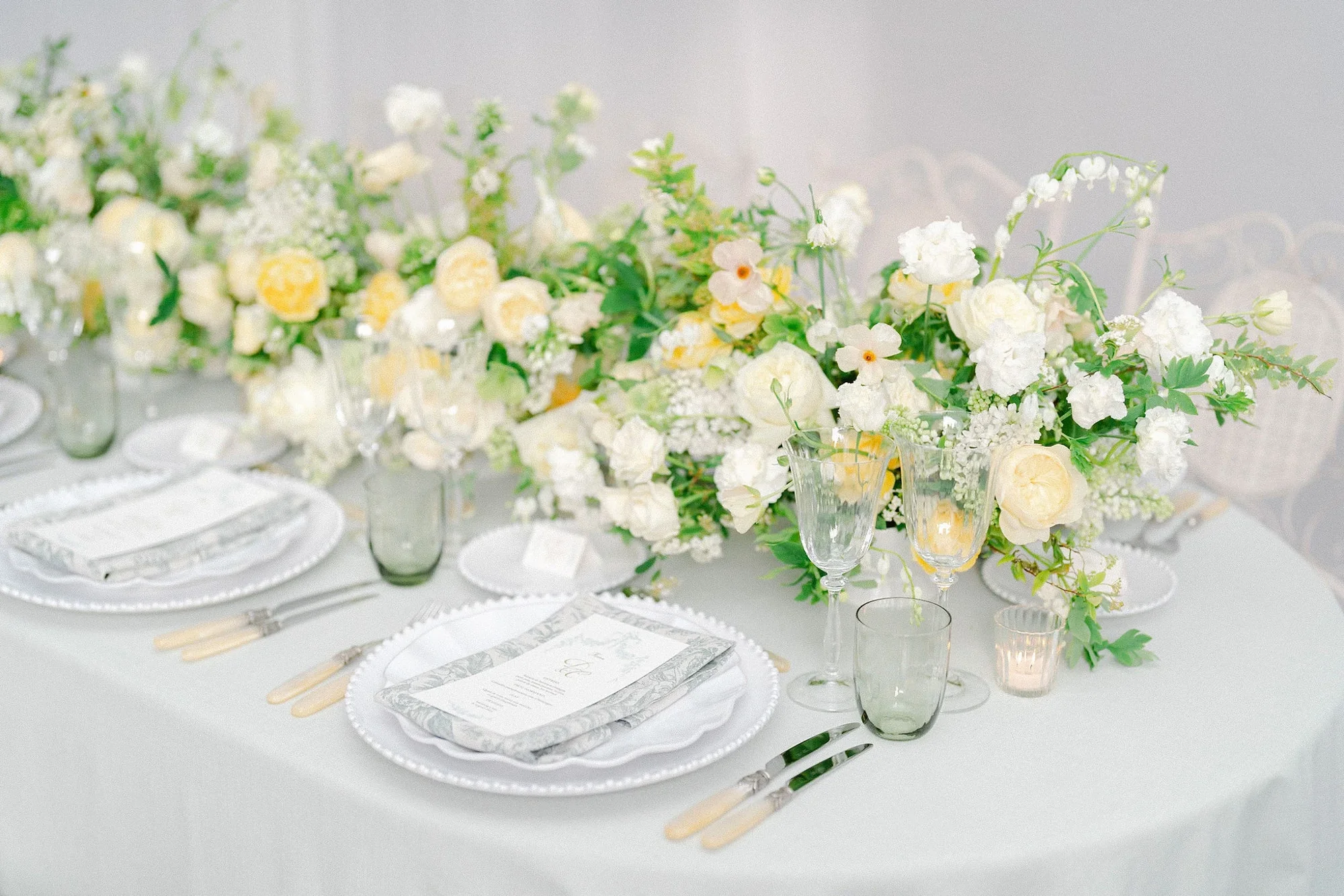 A Spring Wedding Lunch tablescape and floral event design